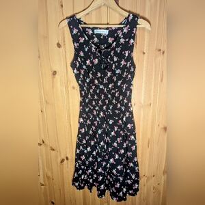 Black floral summer dress